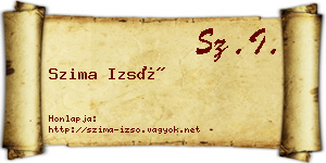 Szima Izsó névjegykártya
